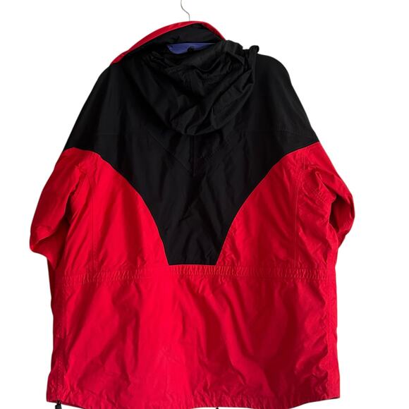 Columbia Omni-Tech Hooded Jacket Red Black Nylon Shell Women’s Large Hiking - Picture 2 of 16